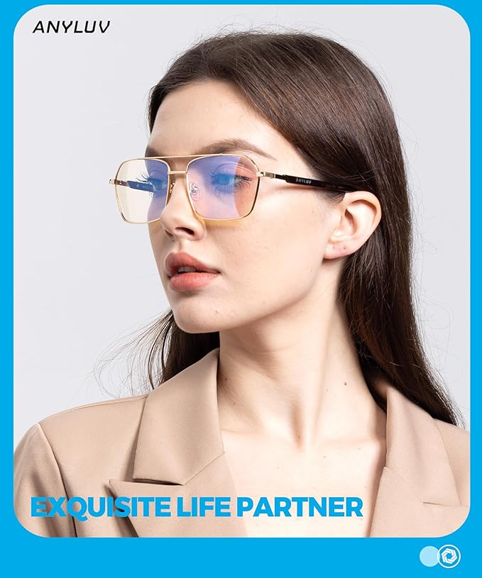 ANYLUV Blue Light Glasses Men/Women, Blue Light Blocking Glasses, Computer Screen Blocker Eyes Protection Glasses 4528-3