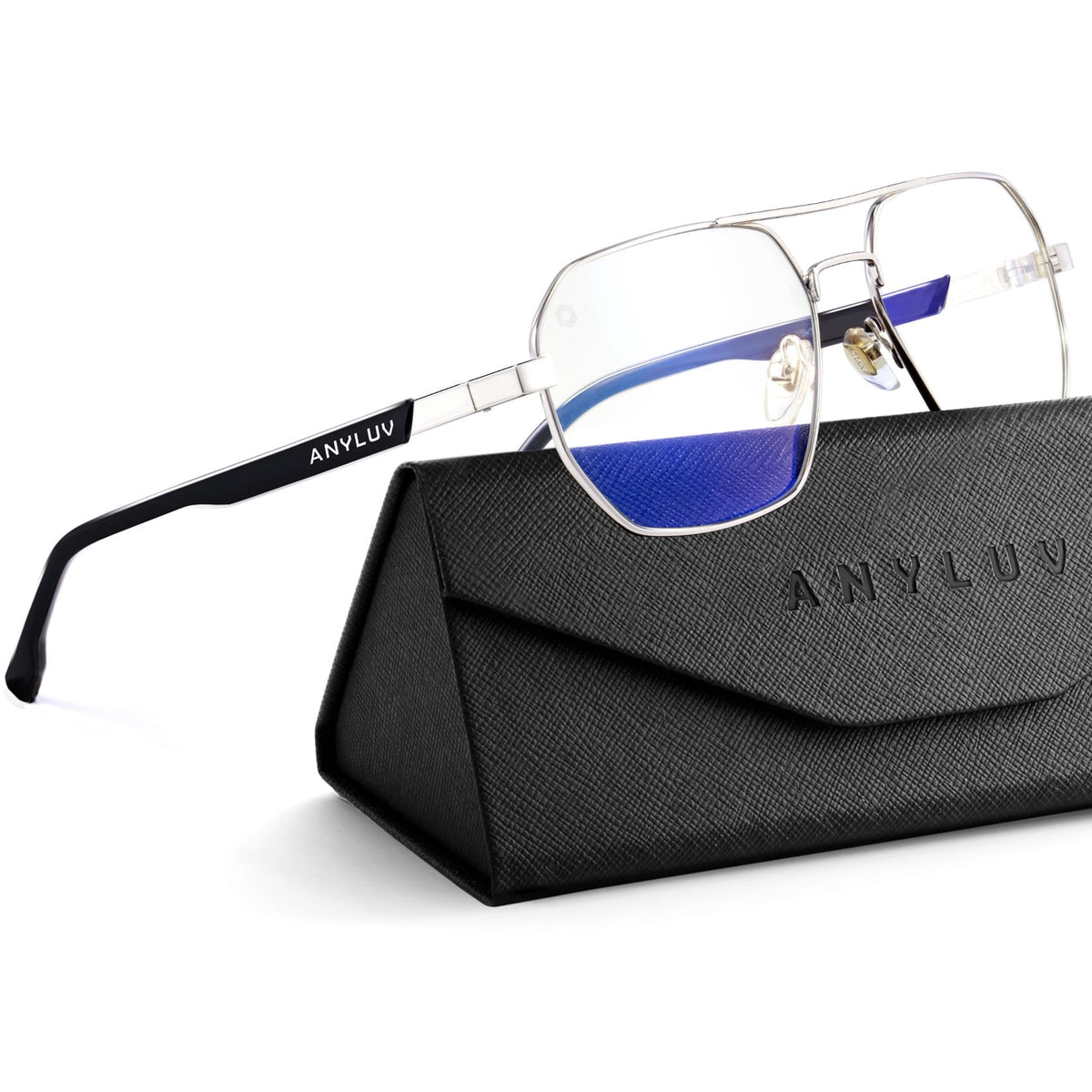 ANYLUV Reading Glasses Men/Women, Anti Eyestrain Blue Light for Women,Metal Cheaters Computer Glasses(WMAN135-3-L200)