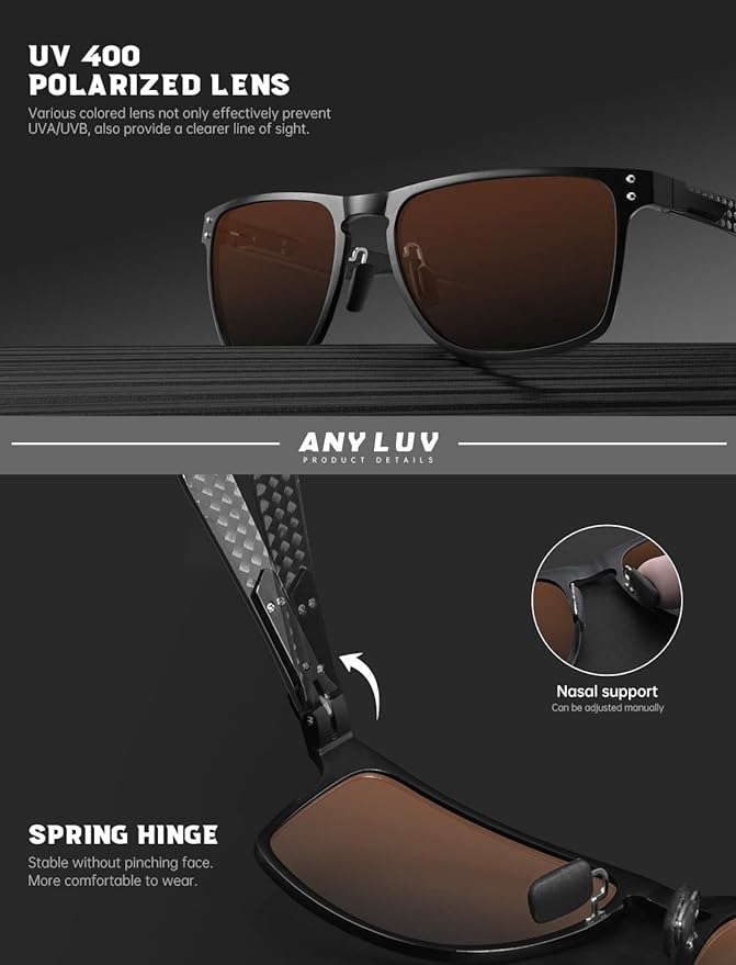 Luxury Carbon Fiber Temple Sunglasses S52-10
