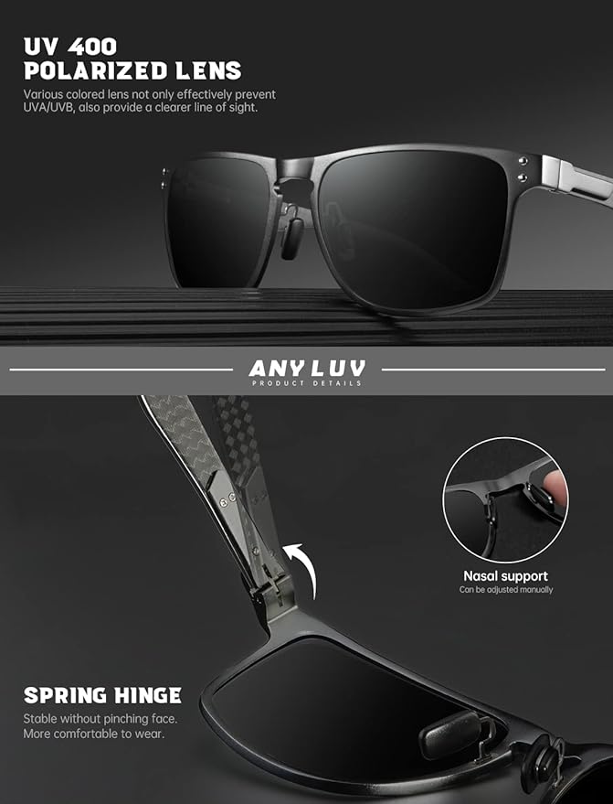 Luxury Carbon Fiber Temple Sunglasses S52-7