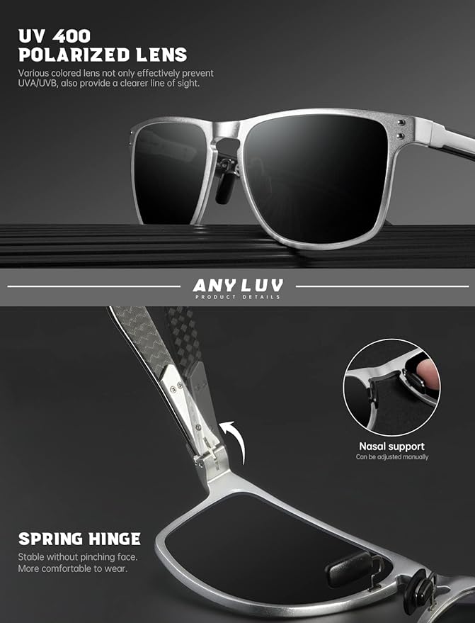 Luxury Carbon Fiber Temple Sunglasses S52-3