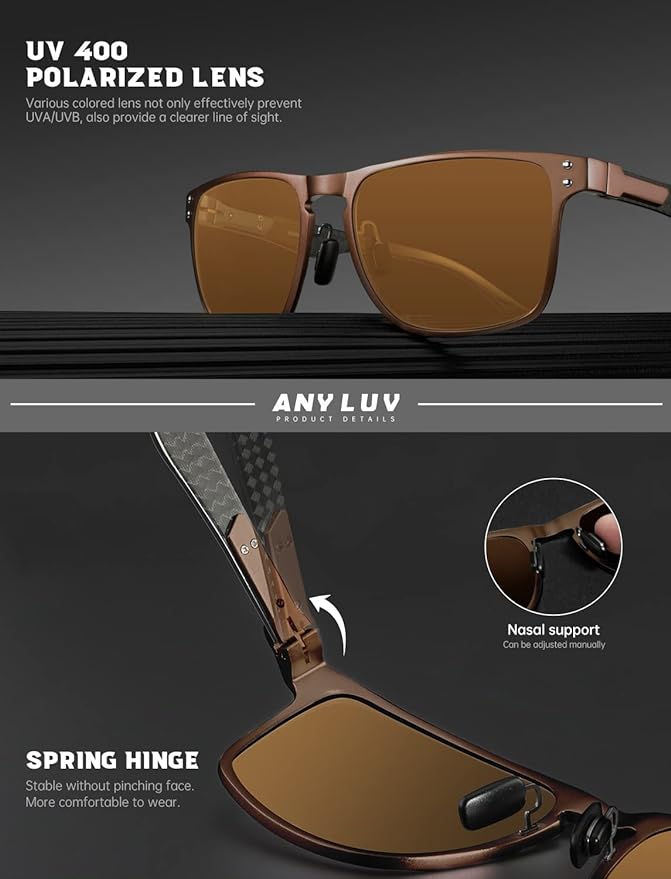 Luxury Carbon Fiber Temple Sunglasses S52-1