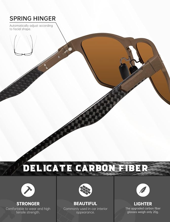 Luxury Carbon Fiber Temple Sunglasses S52-8
