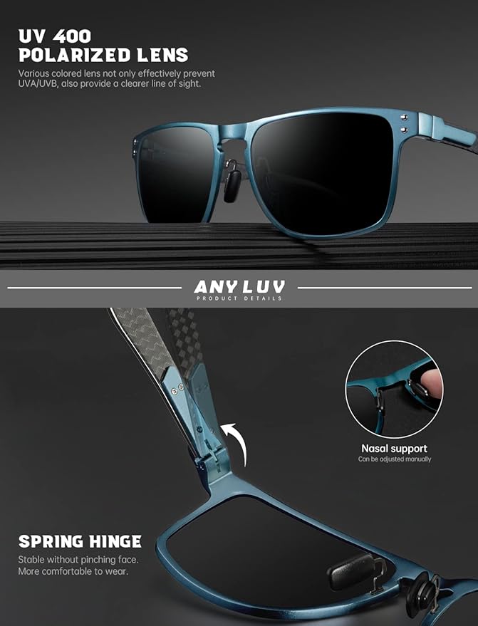 Luxury Carbon Fiber Temple Sunglasses S52-9