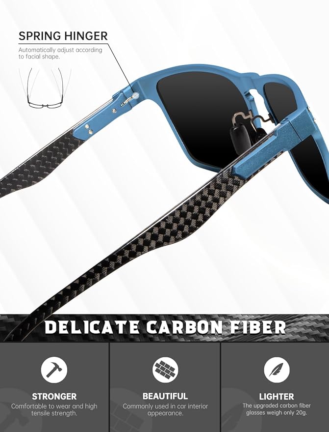 Luxury Carbon Fiber Temple Sunglasses S52-1