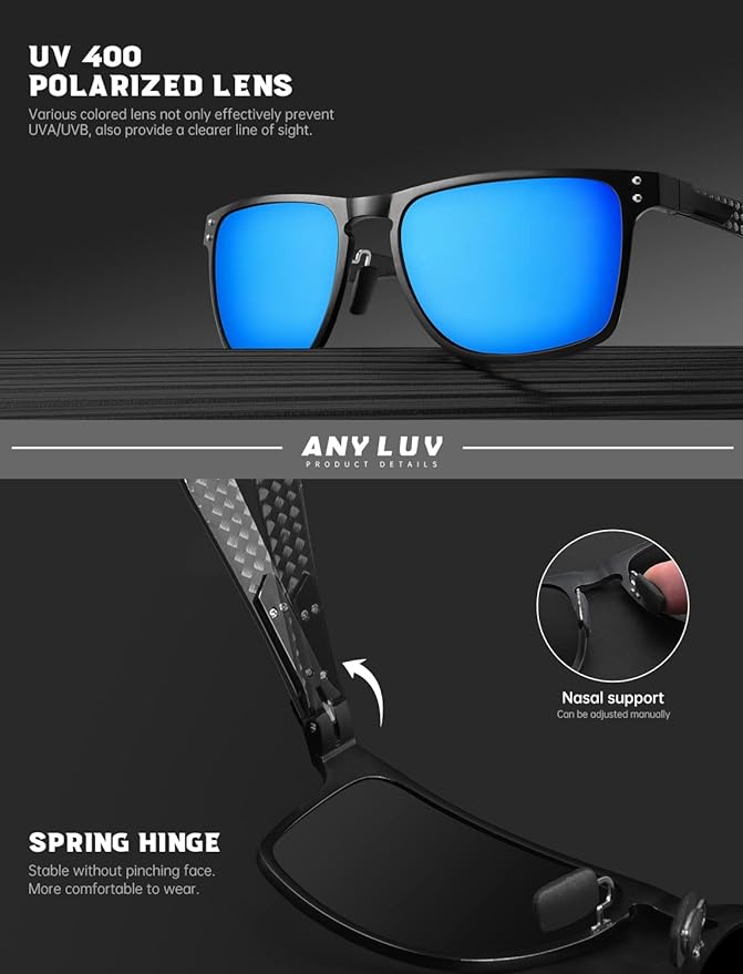 Luxury Carbon Fiber Temple Sunglasses S52-6