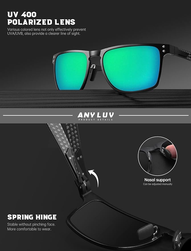 Luxury Carbon Fiber Temple Sunglasses S52-4