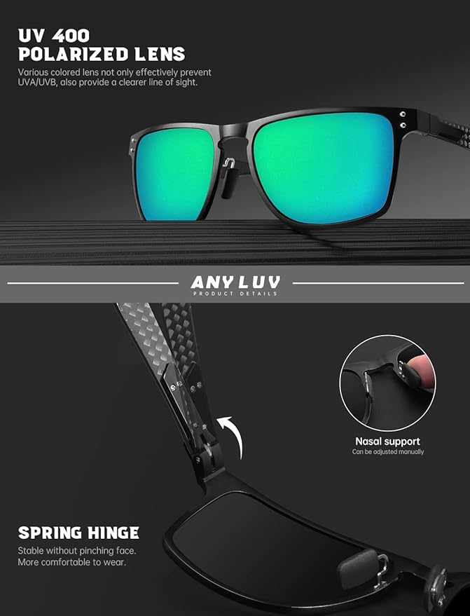 Luxury Carbon Fiber Temple Sunglasses S52-5