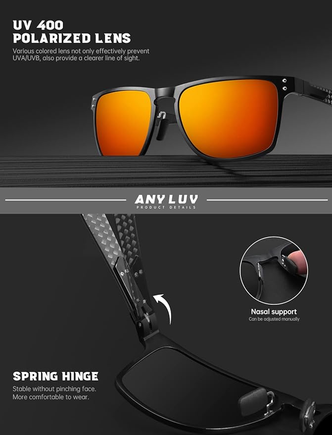 Luxury Carbon Fiber Temple Sunglasses S52-4