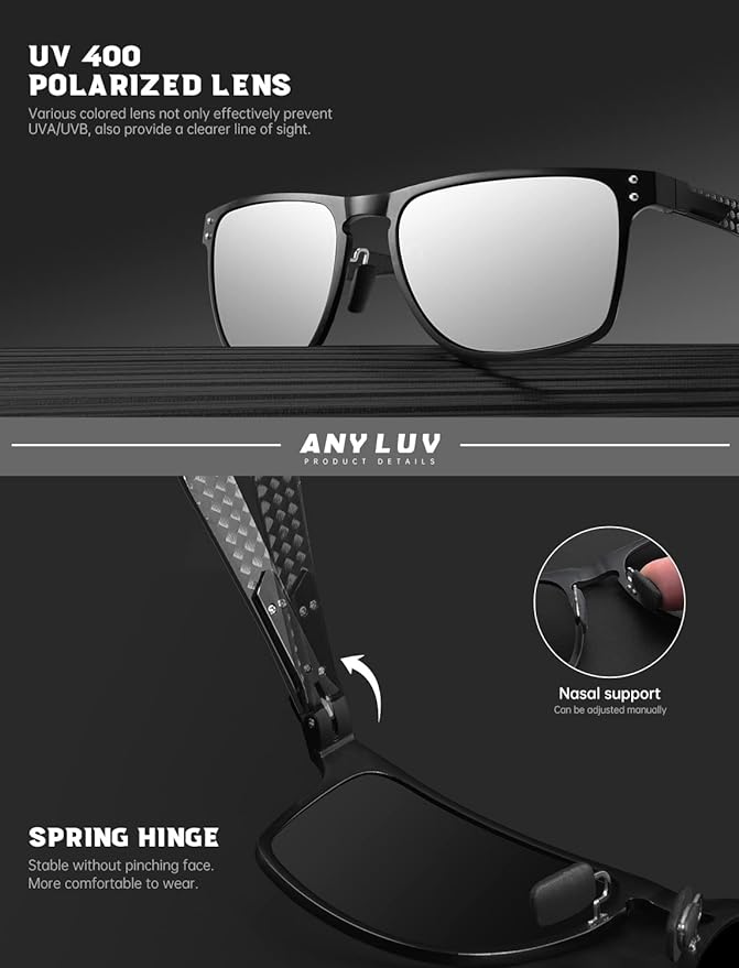 Luxury Carbon Fiber Temple Sunglasses S52-3