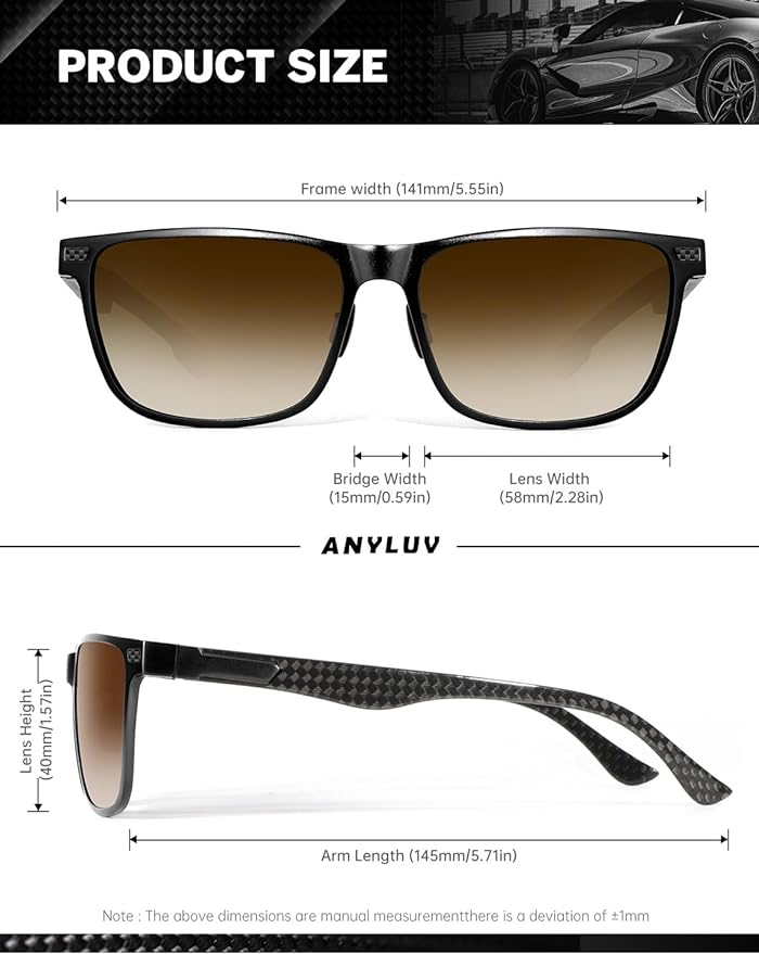 Luxury Carbon Fiber Temple Sunglasses S54-8