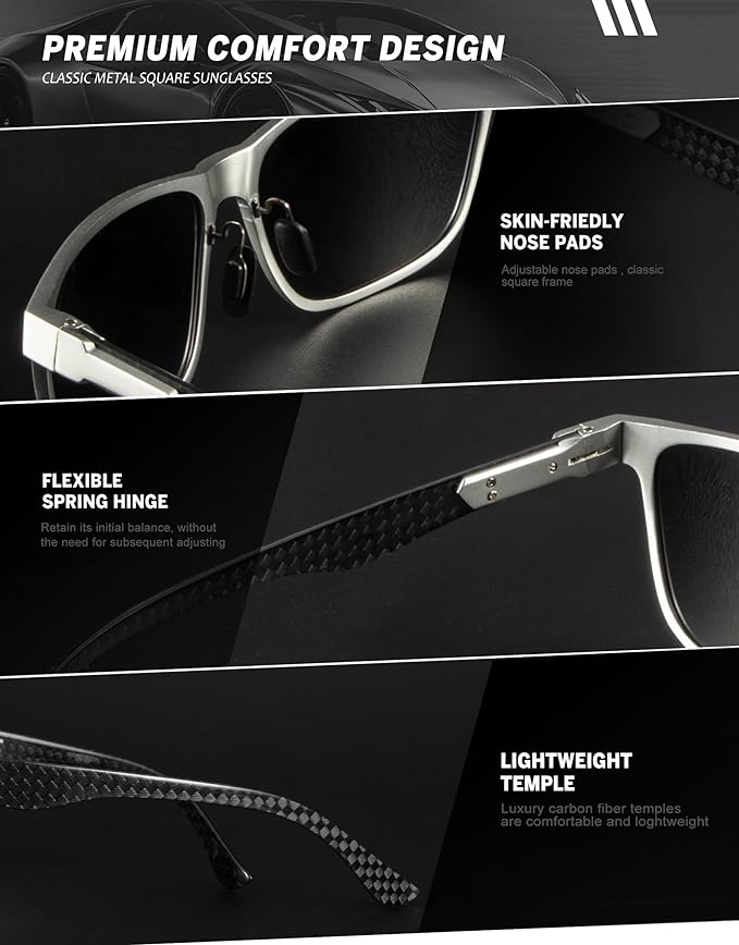 Luxury Carbon Fiber Temple Sunglasses S54-8