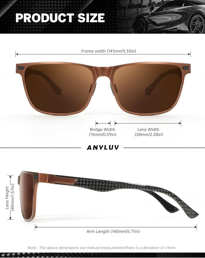 Luxury Carbon Fiber Temple Sunglasses S54-10