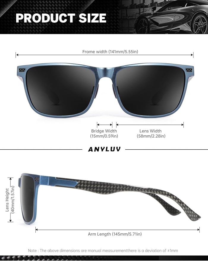 Luxury Carbon Fiber Temple Sunglasses S54-4