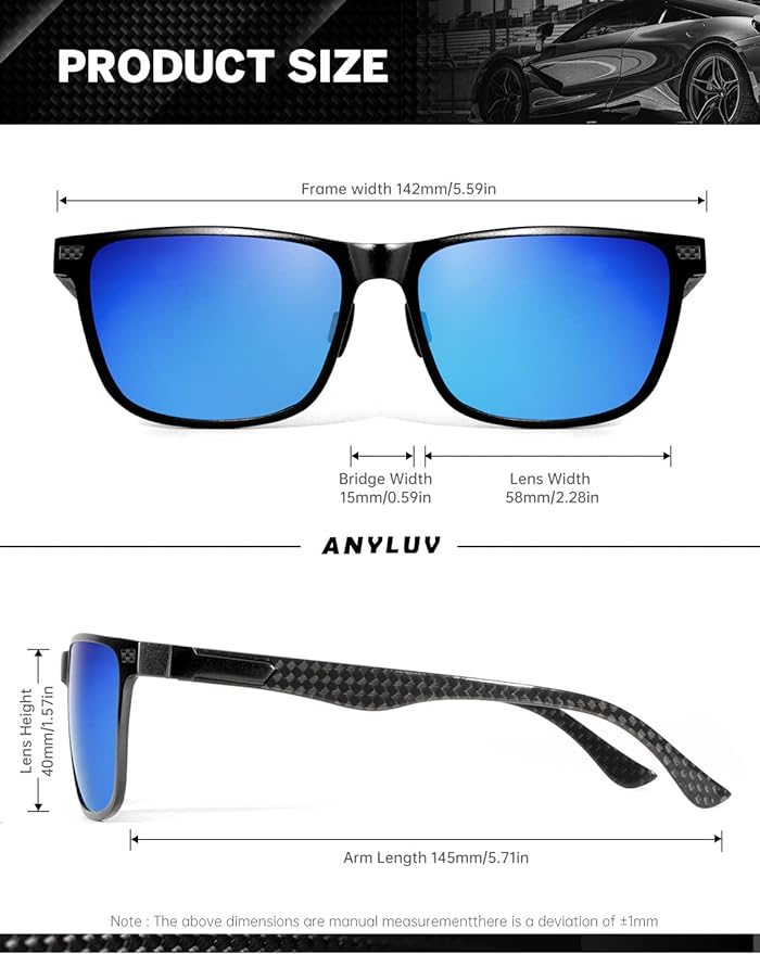 Luxury Carbon Fiber Temple Sunglasses S54-8