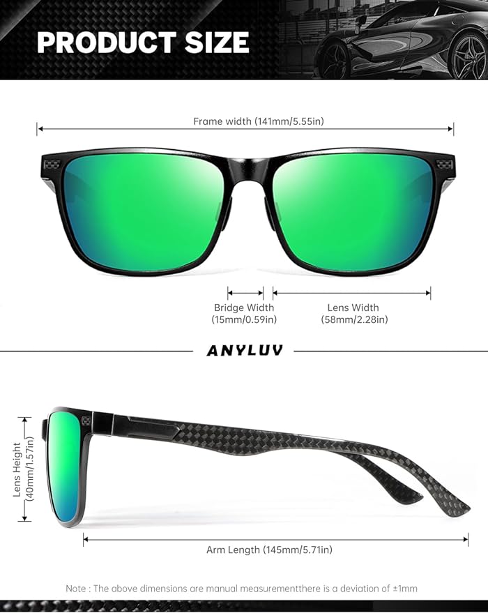 Luxury Carbon Fiber Temple Sunglasses S54-4