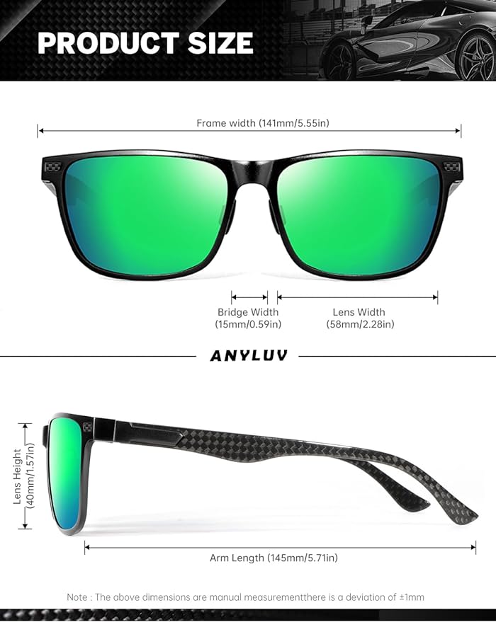 Luxury Carbon Fiber Temple Sunglasses S54-7