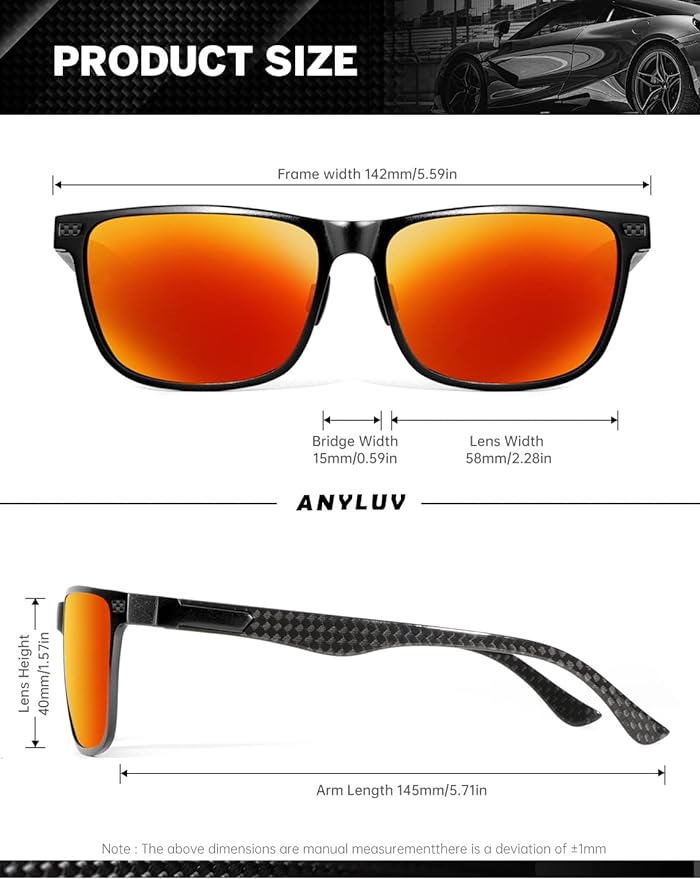 Luxury Carbon Fiber Temple Sunglasses S54-4