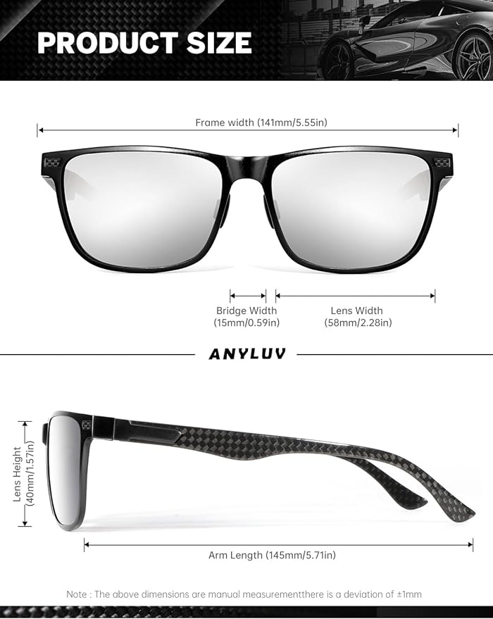 Luxury Carbon Fiber Temple Sunglasses S54-4