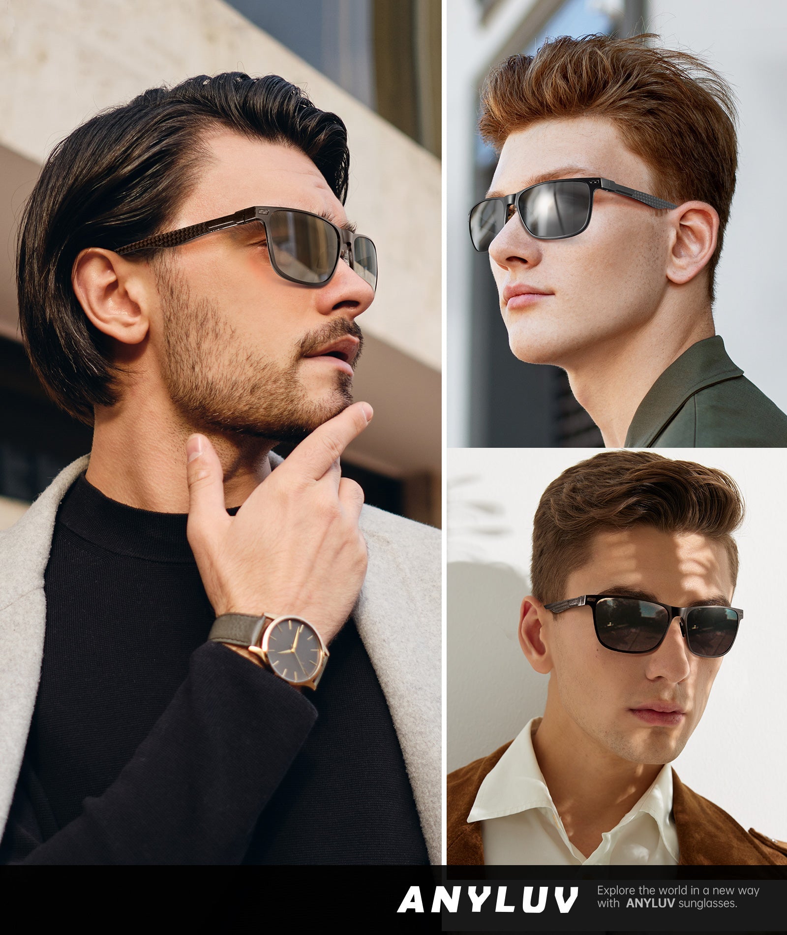 Luxury Carbon Fiber Temple Sunglasses S54-1